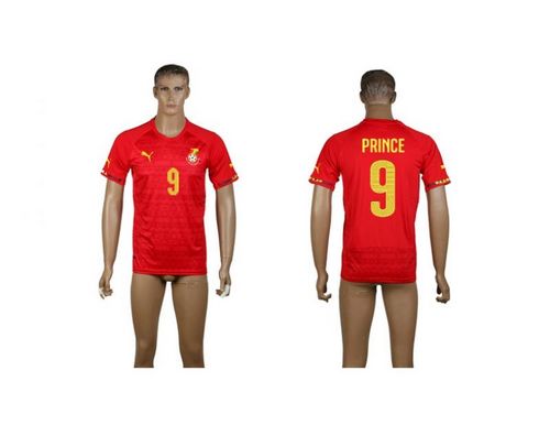 Ghana #9 Prince Red Away Soccer Country Jersey
